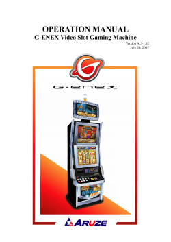 OPERATION MANUAL G-ENEX Video Slot Gaming Machine