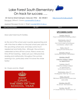 South`s Monthly Newsletter - Lake Forest School District