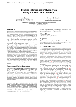 Precise Interprocedural Analysis using Random