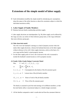 Extensions of the simple model of labor supply