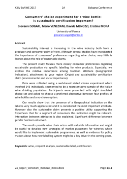 Consumers` choice experiment for a wine bottle