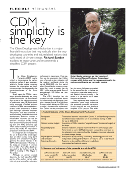 CDM - simplicity is the key - Environmental Financial Products