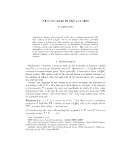 INTEGER CELLS IN CONVEX SETS 1. Introduction Minkowski`s