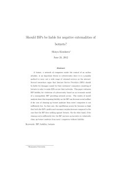 Should ISPs be liable for negative externalities of botnets?