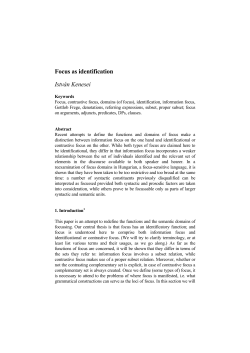 Focus as identification Istv&aacute;n Kenesei