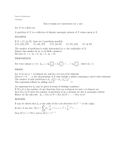 The number of partitions of a set Let X be a finite set. A partition of X