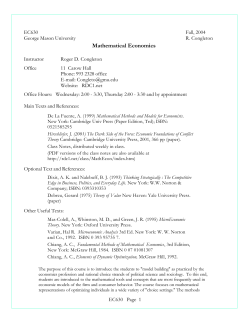 Mathematical Economics