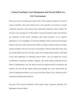 Content Contributor Asset Management and Network Effects in a
