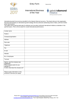 Entry Form - International Business of the Year 2017 Sponsored by