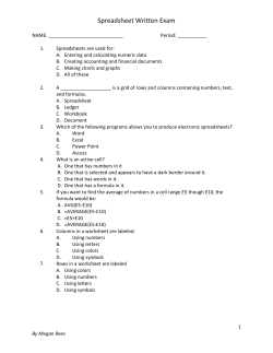 Written 2013 Excel Exam