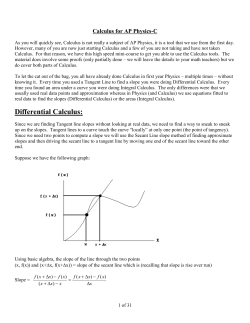 Doing Derivatives of Various Function Types