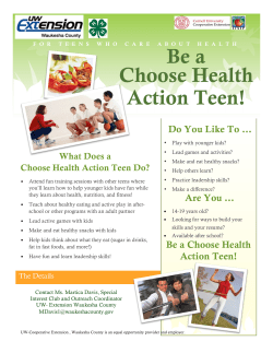 Be a Choose Health Action Teen!