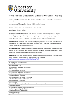 BSc with Honours in Computer Game Applications Development