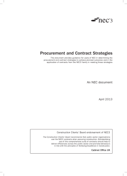 Procurement and Contract Strategies