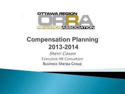 PowerPoint: Compensation planning 2013-2014
