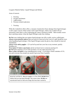 Cyogenic Material Safety: Liquid Nitrogen and Helium Areas of