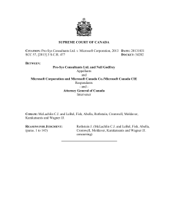 Common Issues Certified by Myers J.