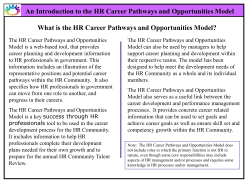 An Introduction to the HR Career Pathways and Opportunities Model