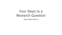 Three Steps to a Research Question