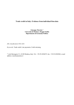 Trade credit in Italy: Evidence from individual firm data