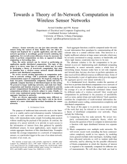 Towards a Theory of In-Network Computation in Wireless Sensor