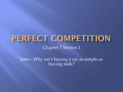 Perfect Competition