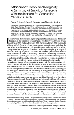 Attachment Theory and Religiosity