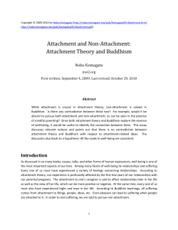 Attachment and Non-Attachment: Attachment Theory and Buddhism