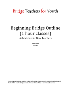 Beginning Bridge Outline - Bridge Teachers for Youth