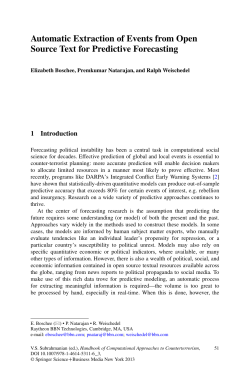 Automatic Extraction of Events from Open Source Text for Predictive