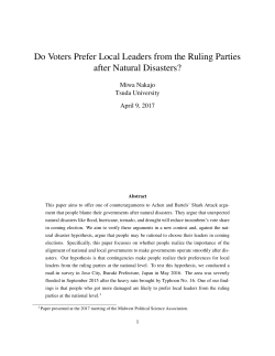 Do Voters Prefer Local Leaders from the Ruling Parties after Natural