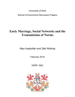 Early Marriage, Social Networks and the Transmission of Norms