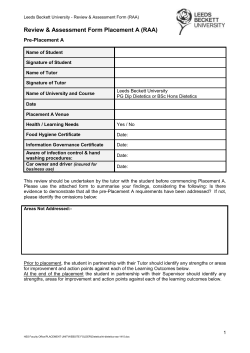 Higher Education Assessment and Review Form