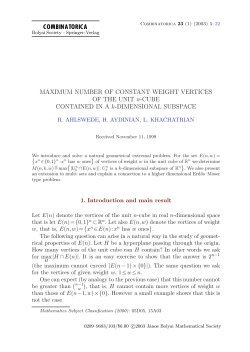 Maximum Number of Constant Weight Vertices of the Unit n