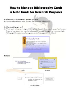 In-Service (Bibliography Cards and Note Cards)