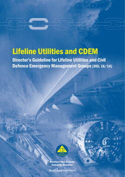 Lifeline Utilities and CDEM - Ministry of Civil Defence and