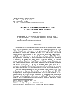 DIRECTIONAL DERIVATIVES IN SET OPTIMIZATION WITH THE
