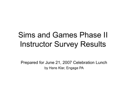 Simulations and Games Phase II Awardee Survey Results