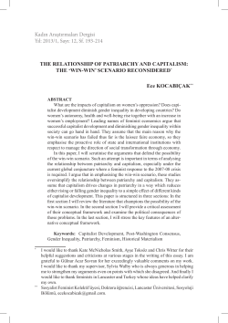 THE RELATIONSHIP OF PATRIARCHY AND CAPITALISM