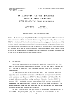 An Algorithm for the Hitchcock Transportation Problems with