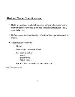 Abstract Model Specifications