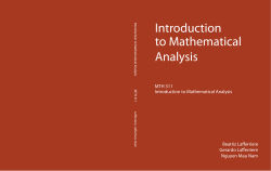 Introduction to Mathematical Analysis - PDXScholar