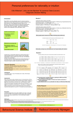 Personal preferences for rationality or intuition