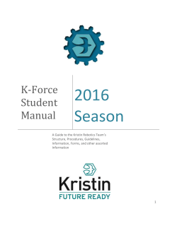 Kristin FIRST Robotics Handbook - K Force &bull; Kristin School Robotics
