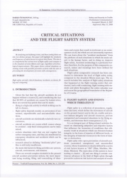 CRITICAL SITUATIONS AND THE FLIGHT SAFETY SYSTEM