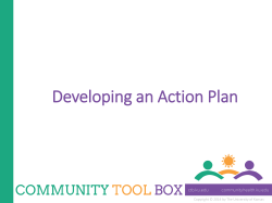 Preparing an action plan - The University of Kansas