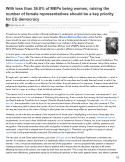 With less than 36.8% of MEPs being women, raising the number of