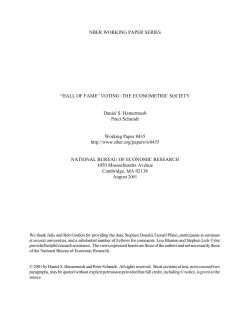" Hall of Fame" Voting: The Econometric Society