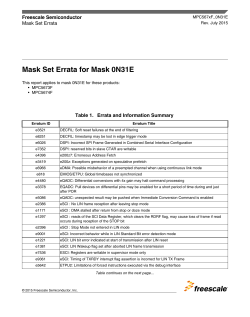 Mask Set Errata for Mask 0N31E