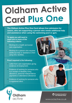 Oldham Active Card Plus One